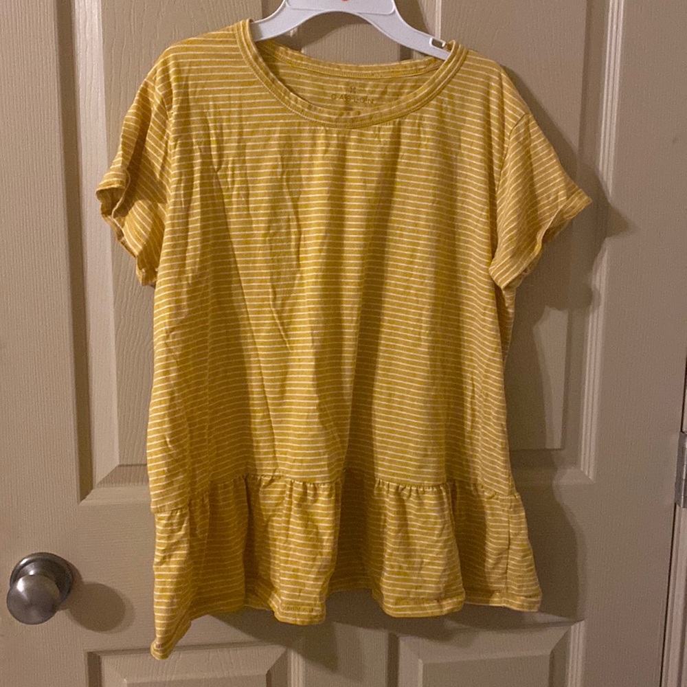 Yellow and white striped top